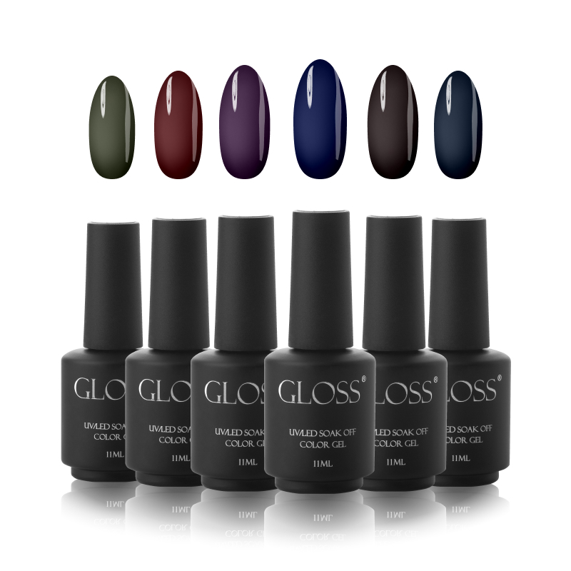 GLOSS Color gel set "Color Midnight", 6 pcs (11 ml)